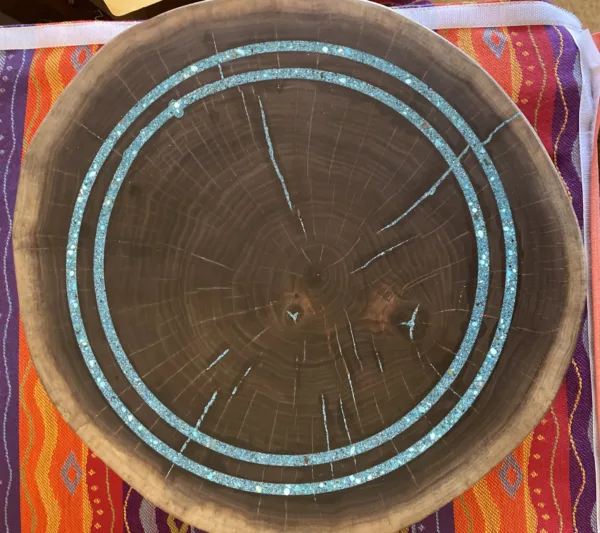 Black Walnut Lazy Susan- "Double Ring" Design