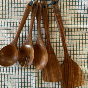 5 Piece Teak Utensil Set