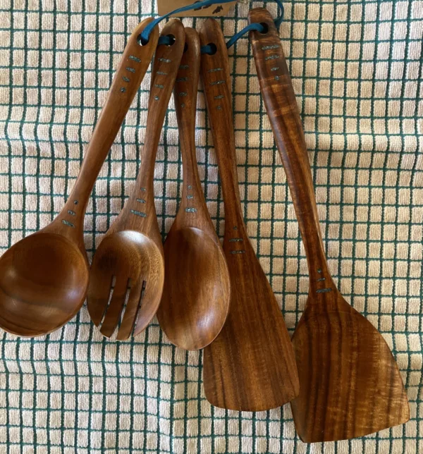 5 Piece Teak Utensil Set