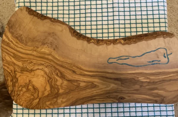 Live Edge Olive Wood Charcuterie Board- "Chile" Design