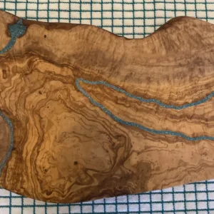 Live Edge Olive Wood Charcuterie Board-"River" Design