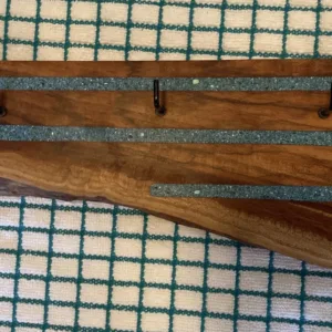 5 Hook Live Edge Pecan Utensil Holder- "Horizontal Line" Design