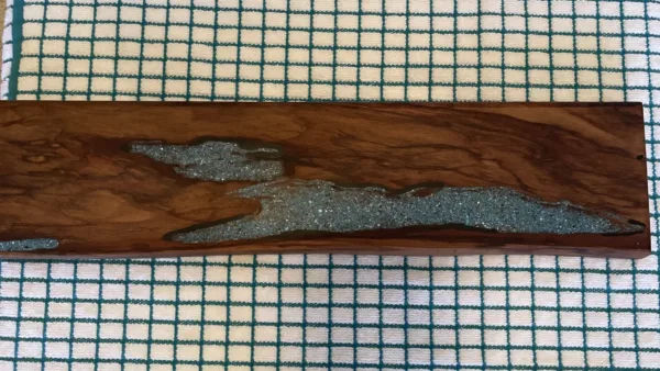 Pecan Magnetic Knife Holder - "River" Design