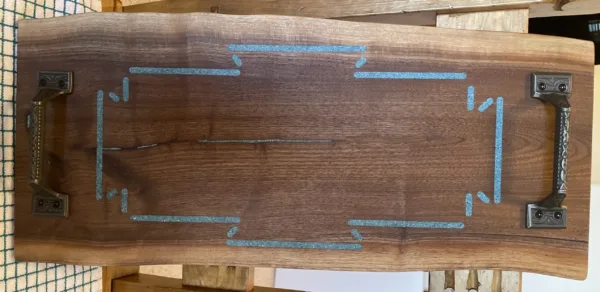 Live Edge  Black Walnut Charcuterie Board- "Southwest" Design