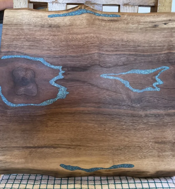 Live Edge Black Walnut Special Combo Board- "Charcuterie + Cutting" Design