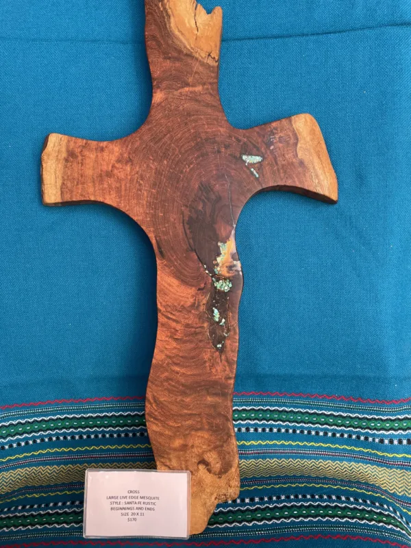 Live Edge Mesquite Cross- "Beginnings + Ends" Design