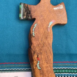 Live Edge Mesquite Cross- "Turquoise Arm" Design