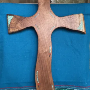 Live Edge Black Walnut Cross- "Tri-Color" Design