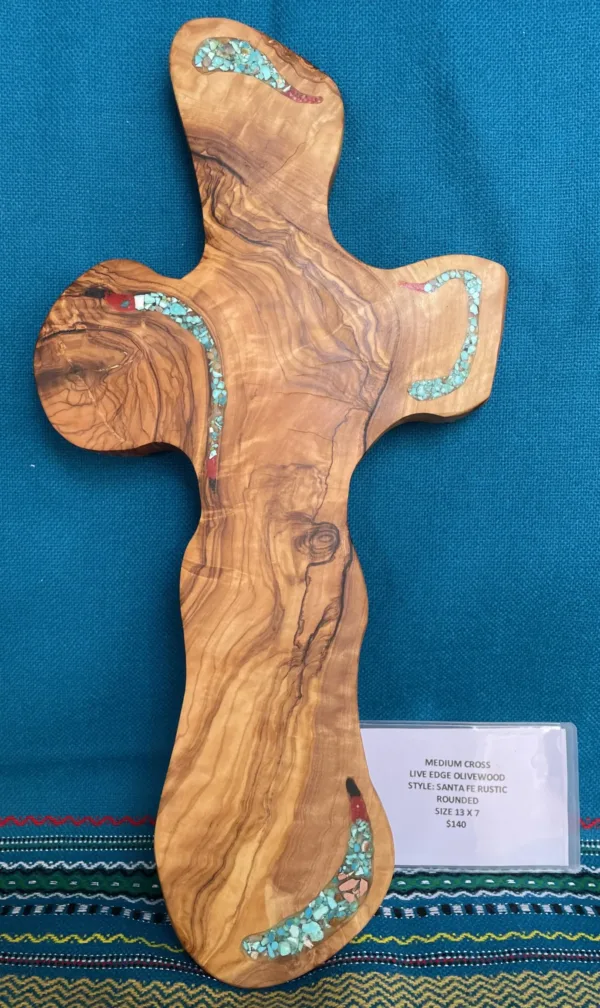 Olive Wood Cross- "Rounded" Design