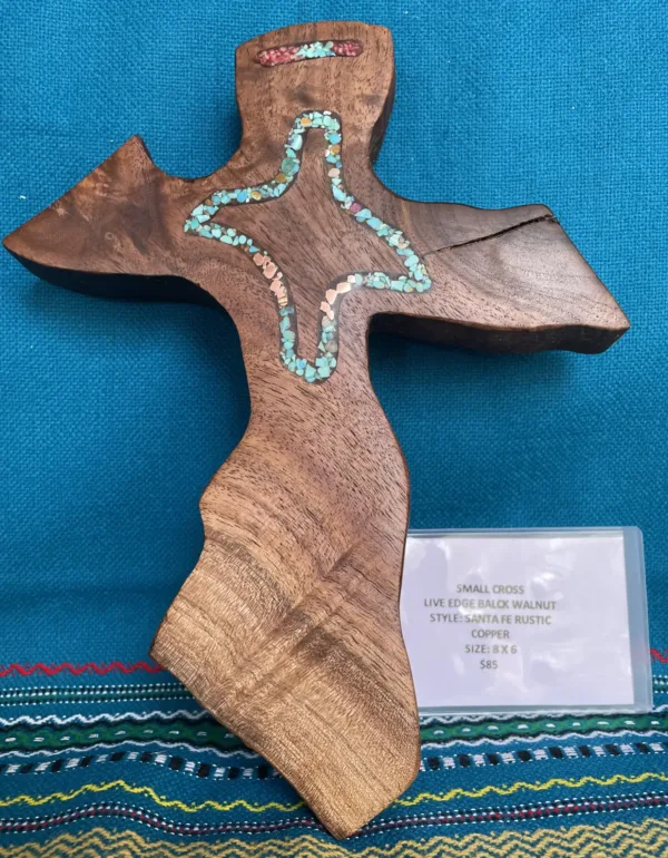 Live Edge Black Walnut Cross- "Dove" Design