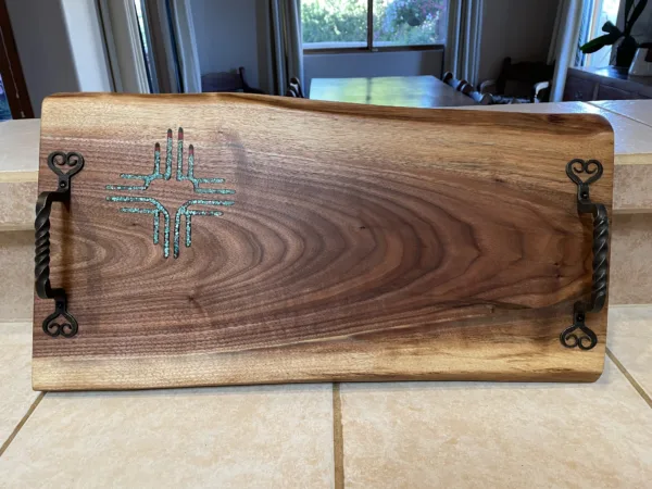 Live Edge Black Walnut Charcuterie Board- "Zia" Design