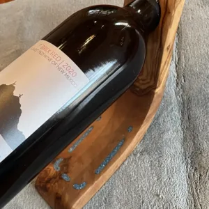 Olive Wood Wine Holder- "Wine Bottle" Design