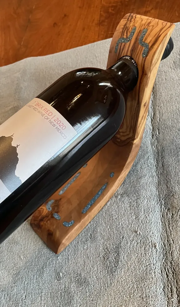 Olive Wood Wine Holder- "Wine Bottle" Design