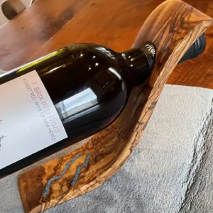 Olive Wood Wine Holder- "Natural"  Design