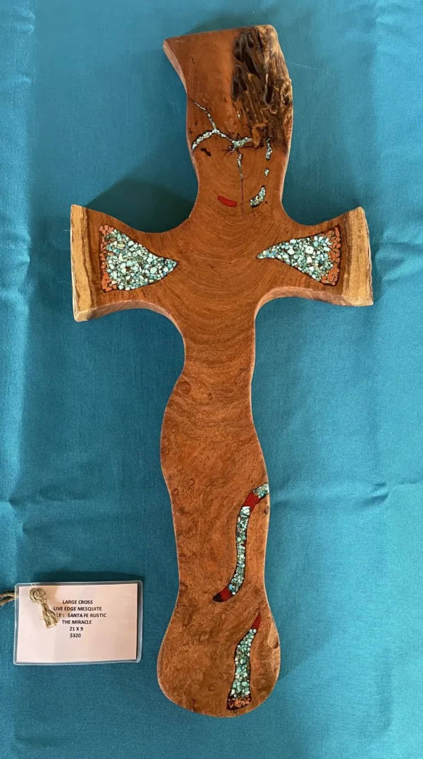 Live Edge Mesquite Cross- "The Miracle" Design